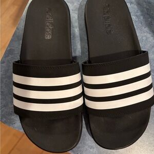 Adidas Black and White Slides